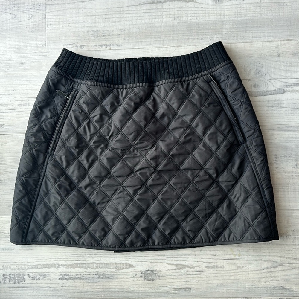 Prana Puffer Skirt Sherpa Lined Black Size Small